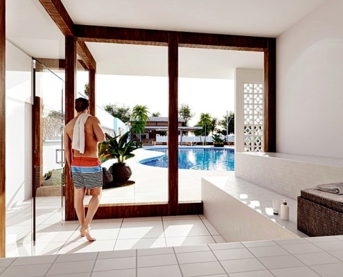 area de sauna Golden Guriri ES