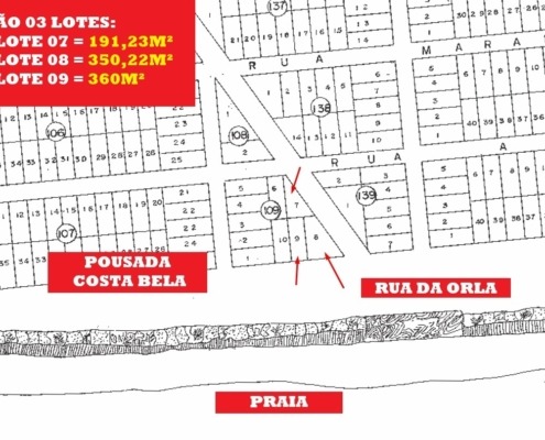 Mapa lotes à venda em Costa Dourada