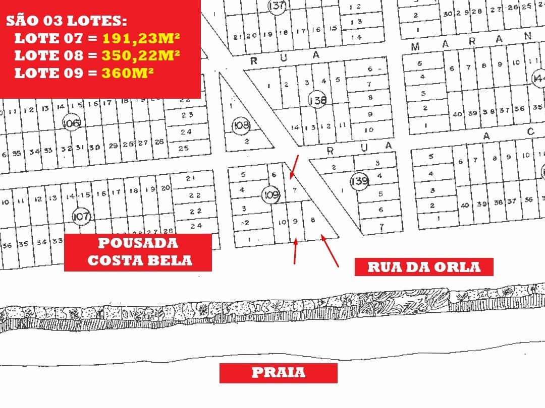 Mapa lotes à venda em Costa Dourada