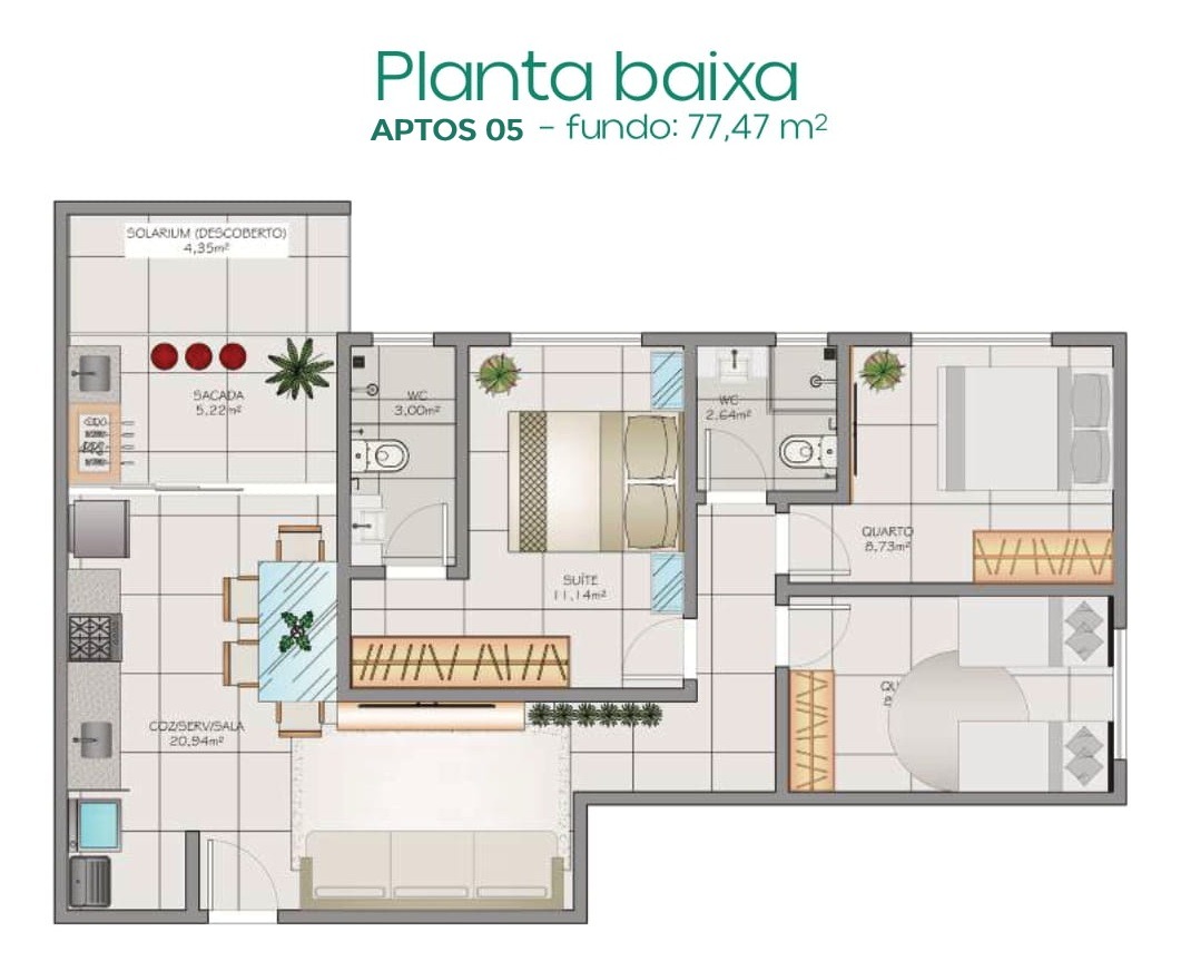 Apartamentos 05 Ilha Dourada 3D