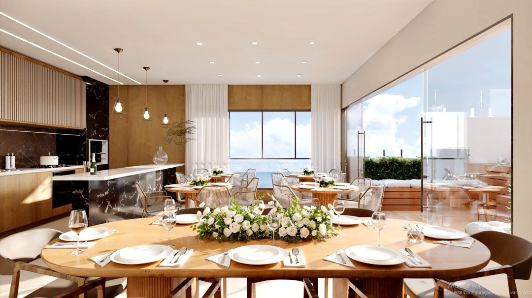 Àrea Gourmet na cobertura do Ilha Dourada Guriri