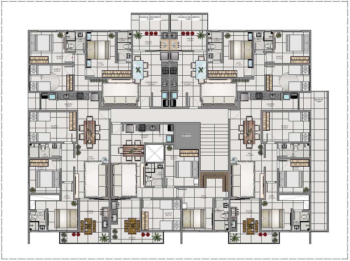 Planta Edifício Ilha Dourada Guriri